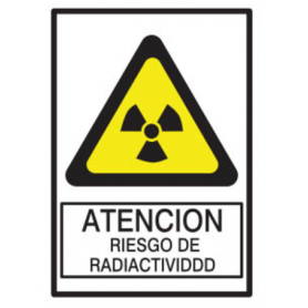 Cartel 19 X 27 - N° 180 - Atencion Riesgo De Radioactividad