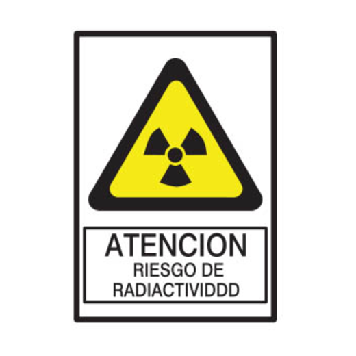 Cartel 19 X 27 - N° 180 - Atencion Riesgo De Radioactividad