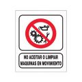 Cartel 19 X 27 - N° 174 - No Aceitar O Limpiar Maquinas En Movimiento