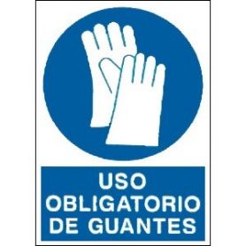 Cartel 40 X 45 - N° 01 - Obligligacion Usar Guantes