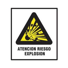 Cartel 40 X 45 - N° 23 - Atencion Riesgo De Explosion