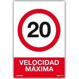 Cartel 40 X 45 - N° 57 - Velocidad Maxima 20 Km
